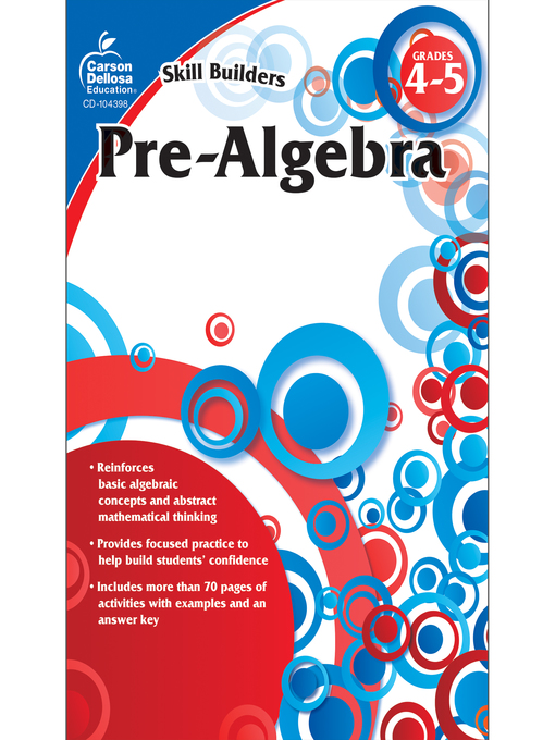 Title details for Pre-Algebra, Grades 4--5 by Carson Dellosa Education - Available